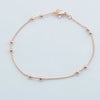 3mm Double Bead Round Link Chain Bracelet Necklace Rose Gold Color Set Jewelry - Image 3