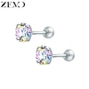 Zemo 3-8mm 316L Stainless Steel Crystal Studs Earrings with CZ for Women 4 Colors Rhinestone Earring Stud Party Ear Jewelry Gift - Image 7