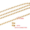 2M Stainless Steel 1.6MM/2.0MM/2.4MM Gold Beads Ball Chains for Men Women Necklace Making with 10pcs Matching Connectors - Image 7