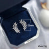 Small Fresh Leaves Earrings with CZ Stone Aesthetic Jewelry for Women Silver Color Earrings Wedding Accessories - Image 6