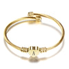 Girls Gold Color Stainless Steel Heart Bracelet Bangle With Letter Initial Alphabet Charms Bracelets For Women - Image 35