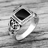 Punk Rock Vintage Heart Signet Ring Men Classicl Party Jewelry Male Wedding Black Men Square Enamel Ring - Image 6