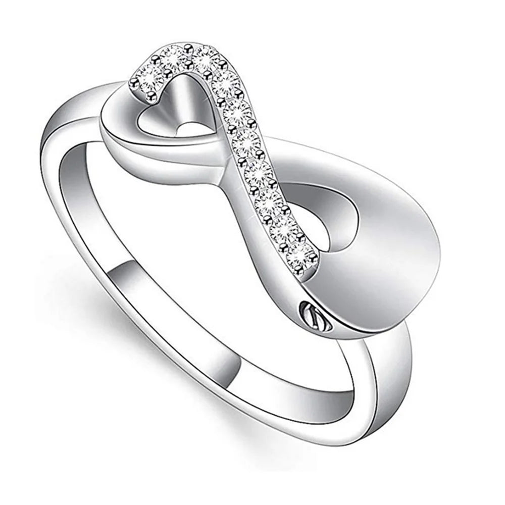 Infinity Cremation Ring for Ashes Holder Keepsake Jewelry Stainless Steel Memorial Finger Ring for Women - Image 1