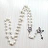 Long Pearl-Style Rosary Necklace with Cross Pendant - Image 11