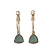 Korea Women Cat's Eye Triangle Stone Pendant Hoop Earrings Small Simple Temperament Female Wedding Jewelry - Image 9