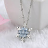 Christmas Pendant Necklace Siver Snow Shape Cubic Zircon Crystal Pendant Jewelry For Women - Image 7