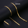HIYEE  Stainless Steel Necklace 40-45-50-60CM Blade Snake Glod Bone Chain Men's & Women's Jewelry Gifts Party And Wedding
