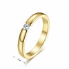 Simple Gold Color Stainless Steel Engagement Rings for Women Men Elegant Thin Wedding Band Anniversary Gift - Image 3