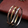 Open Cuff Bangles Bracelets Crystal Zirconia Rose Gold Color Stainless Steel Bracelet for Women Men Jewelry - Image 3