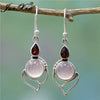 Junxin Antique Style Geometry Moonstone Drop Earrings For Women Boho Round Red Blue Opal Earrings Female Zircon Wedding Jewelry - Image 14
