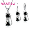 Silver Color Jewelry Sets for Woman Girls Shining Austrian Crystal Cute Cat Pendant Necklace Huggie Earring - Image 13
