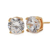 Jewelry Single Round Clear CZ Stud Earrings for Women Gold Plated Cubic Zircon - Image 10