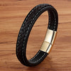 Xqni Cross Braided Design Leather Bracelet for Men Women Stainless Steel Magnetic Button Charm Cuff Bangle Gift 3 Sizes Choose - Image 11