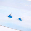 Creative Silver Jewelry Blue Triangle Geometry Snow Mountain Fresh Cute Female Stud Earrings - Image 5