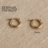 Gold-Color Plated Titanium Hoop Earrings 10mm/15mm 316L Stainless Steel No-Fade Allergy-Free Jewelry - Image 2