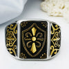 Gold Color Fleur De Lis Shield Ring Men's Silver-Color Cross Crest Signet Ring Stainless Steel Biker Jewelry Size 7-14 - Image 3