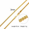 Men Women Necklace Gold Color Snake Miami Cuba Wheat Spiga Paima Link Round Box Curb Chain 24" Choker - Image 11