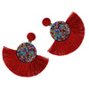 Colorful Crystal Tassel Clip on Earrings for No Pierced Women Charm Earrings Jewelry Wedding Statement Fringe Ear Clips - Image 1