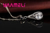 Water Drop CZ Silver Plated Jewelry Set For Women Pendant Necklace Hoop Earrings Wedding Party Ceremoey Anel - Image 3
