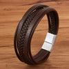 Xqni Men Jewelry Black Color Leather Bracelet Multi-layer Design Charm Cuff Bangle For Handsome Boy Gift - Image 12