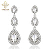 Champagne Crystal Earrings Gold Color Jewelry Female Bricons Wedding Long Big Drop Earrings For Women - Image 8
