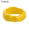 Resin Cuff Engraved Bracelets Bangles for Women White Acrylic Wide Big Bracelet Female Simple Charm Party Jewelry - Image 4