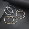 Hoop Earrings With Rhinestone Big Circle Earrings Simple Earrings Big Circle Gold Color Loop Earrings For Women - Image 2