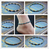 Magnetic Hematite Round Beads Beaded Anklet 4MM Strechy Anklet with Cat Eye Stone Handmade Jewelry -care - Image 1
