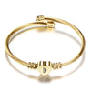 Girls Gold Color Stainless Steel Heart Bracelet Bangle With Letter Initial Alphabet Charms Bracelets For Women - Image 12