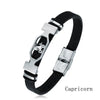 Trends 12 Constellation Stainless Steel Cuff Bracelet Men Women Zodiac Sign Black Leather Wrap Bracelet Jewelry - Image 9