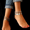 Summer Style Vintage Bohemian Metal Tassel Anklet Charm Coin Ankle Bracelet For Women Jewelry - Image 1
