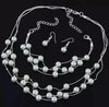 Imitation Pearl Jewelry Set with Necklace Bracelet and Earrings - Image 9