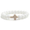 Natural Stone Bead Bracelet with Cross Charm 8mm Beads - Image 17