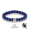 Men 12 Zodiac Signs 8mm Beads Bracelets Handmade Vintage Blue Lava Stone Beads Elastic Bangles Women Jewelry Gifts - Image 4