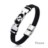 Trends 12 Constellation Stainless Steel Cuff Bracelet Men Women Zodiac Sign Black Leather Wrap Bracelet Jewelry - Image 13