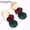 Unique Elegant Round Metal Earrings for Women Geometric Alloy Statement Ear Jewelry Gift 3 Colors - Image 2