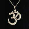 1 x Tibetan Silver Large Abstract Hindu OM Aum Symbol Yoga Buddhist Pendant Necklaces On Long Chain Lagenlook 34" - Image 2