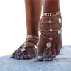 Summer Sexy Silver Color Tassel Anklet for women Coin Pendant Chain Ankle Bracelet Foot Jewelry - Image 2