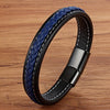Xqni Cross Braided Design Leather Bracelet for Men Women Stainless Steel Magnetic Button Charm Cuff Bangle Gift 3 Sizes Choose - Image 8
