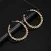 Hoop Earrings With Rhinestone Big Circle Earrings Simple Earrings Big Circle Gold Color Loop Earrings For Women - Image 3