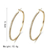 Hoop Earrings With Rhinestone Big Circle Earrings Simple Earrings Big Circle Gold Color Loop Earrings For Women - Image 6
