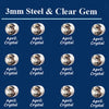12-Pair Stainless Steel Piercing Stud Set with 3 mm or 4 mm Stone Options - Image 13