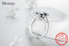 Modian High Quality Solid 925 Sterling Silver Ring For Women Black Crystal Luxury Party Jewelry Finger Silver Rings Anel