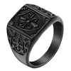 Gold Color Fleur De Lis Shield Ring Men's Silver-Color Cross Crest Signet Ring Stainless Steel Biker Jewelry Size 7-14 - Image 9