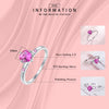 MODIAN Genuine 925 Sterling Silver Romantic Ring Heart RED CZ Finger Rings for Women Wedding Anniversary Jewelry Anel