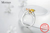 Modian 100% 925 Sterling Silver Yellow Dazzling CZ Ring For Women Engagement Luxury Anniversary Finger Jewelry Bague Anel