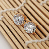 Jewelry Single Round Clear CZ Stud Earrings for Women Gold Plated Cubic Zircon - Image 5