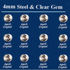 12-Pair Stainless Steel Piercing Stud Set with 3 mm or 4 mm Stone Options - Image 7