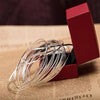 10pcs Etched Dimpled Circle Silver Color Bangles Bracelets Women Men Lovers Jewelry Gifts - Image 3