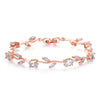 Rose Gold Color Leaf Chain Link Bracelet with Red Green Zircon for Mother Gifts Jewelry - Image 8